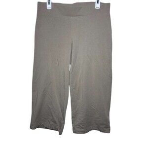 J.Jill Pure Jill Pull On Capri Pants Women Medium Taupe Tan Cropped
